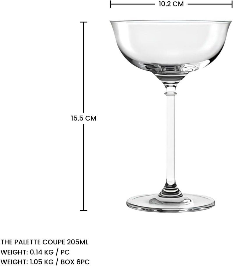 Ocean The Palette Coupe Glass - 205ml (Set of 6) - Elegant Stemware for Champagne, Cocktails, Sparkling Wine - Image 3